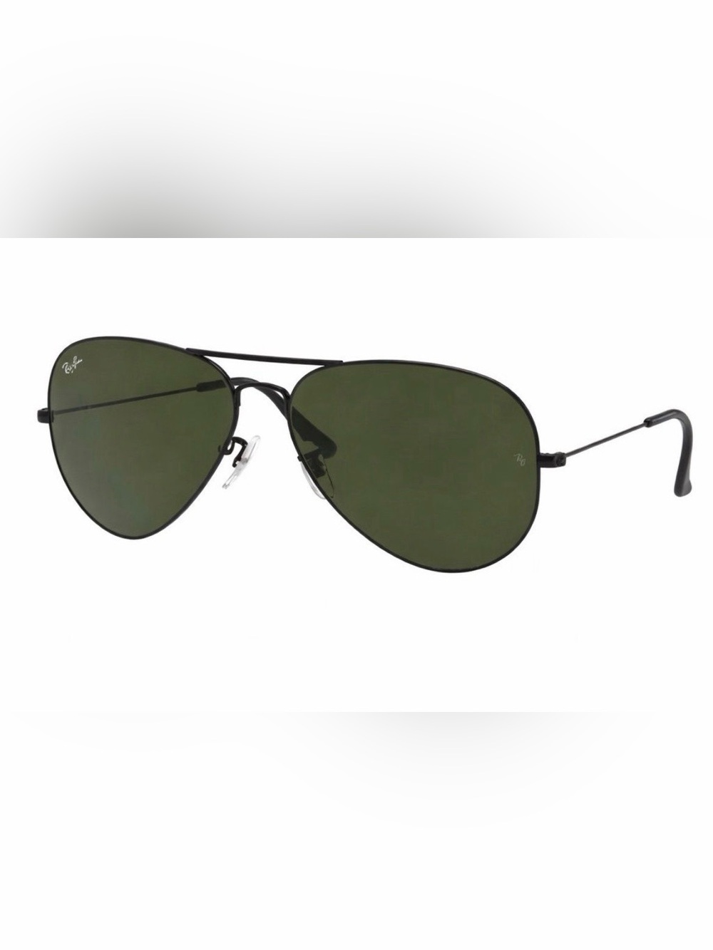 Ray-Ban Aviator Sunglasses Black Frame Green Lenses